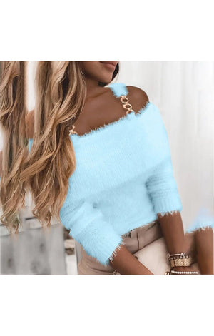 Knitted off the shoulder top (Many Colors) (Many Sizes)