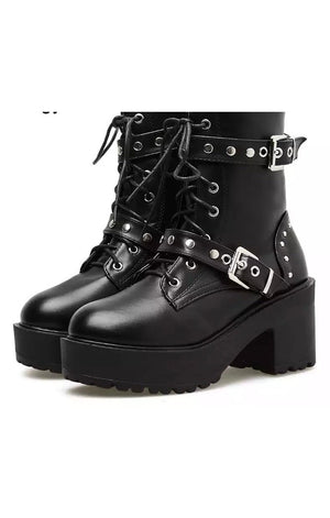 Black platform Boots Shoes