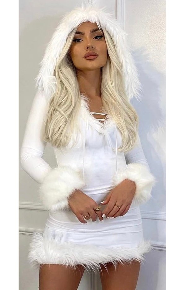 Fur Feather Dress Hood (2 Colors)
