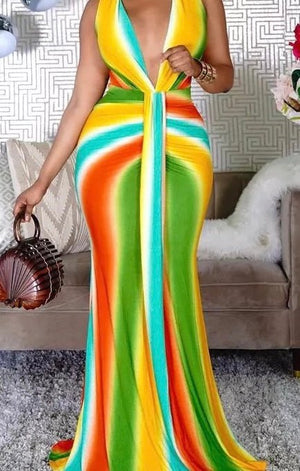 Multicolored maxi dress (Many Sizes)