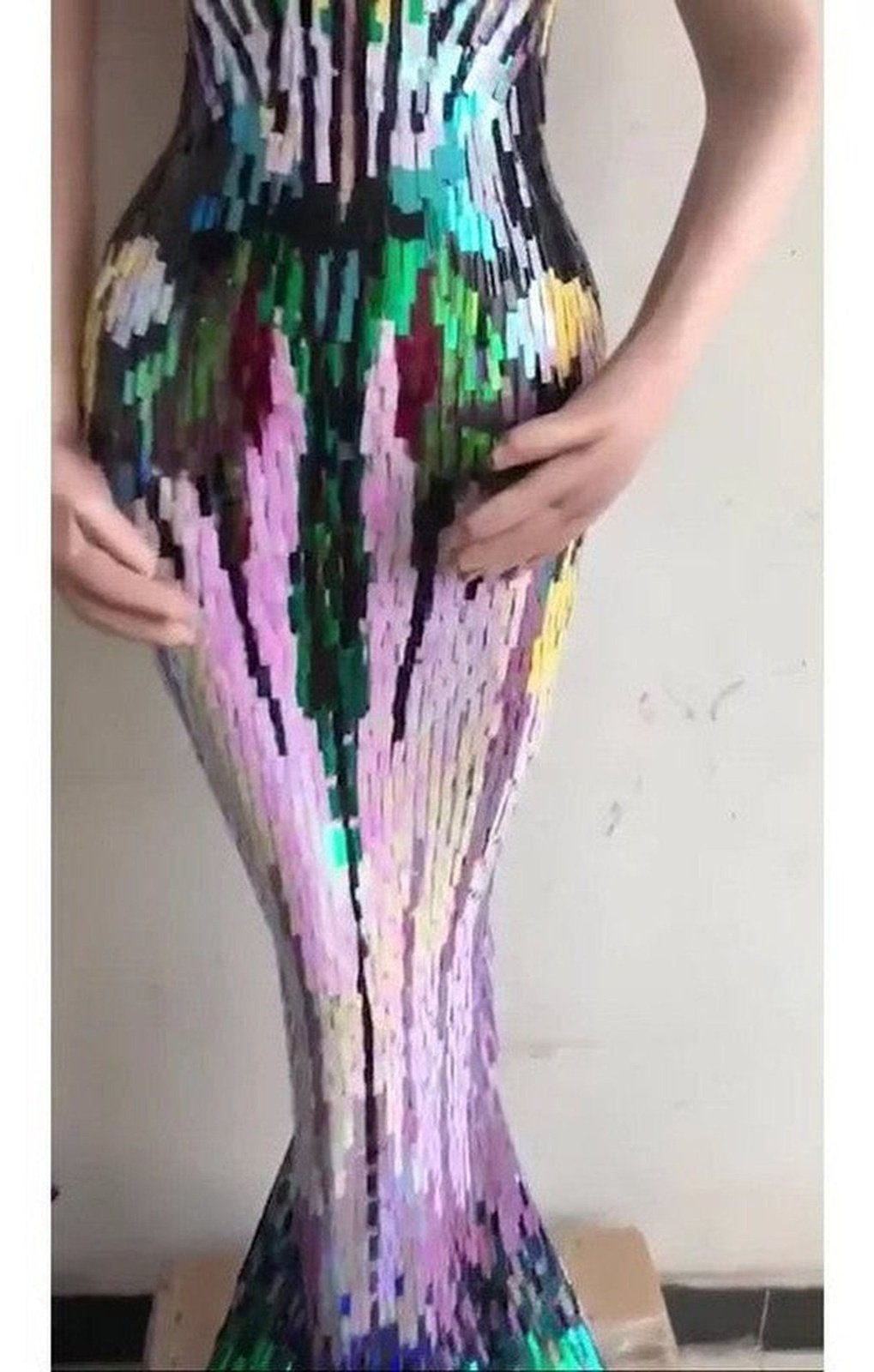 Multicolored sequin dress