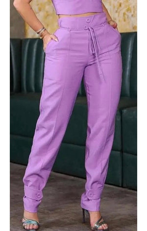 Purple Two piece Pants Set