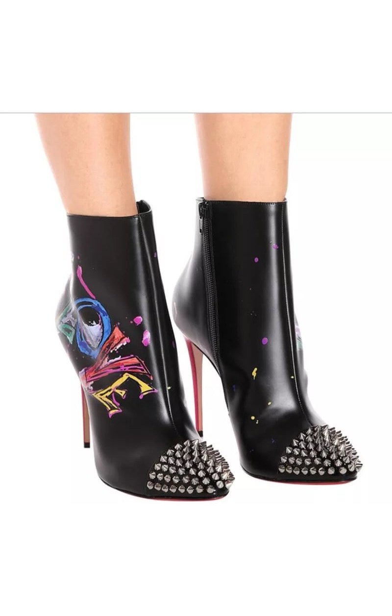 LOVE Heels Boots Pointed Toe Spike Stiletto Heels Studs (2 Colors)