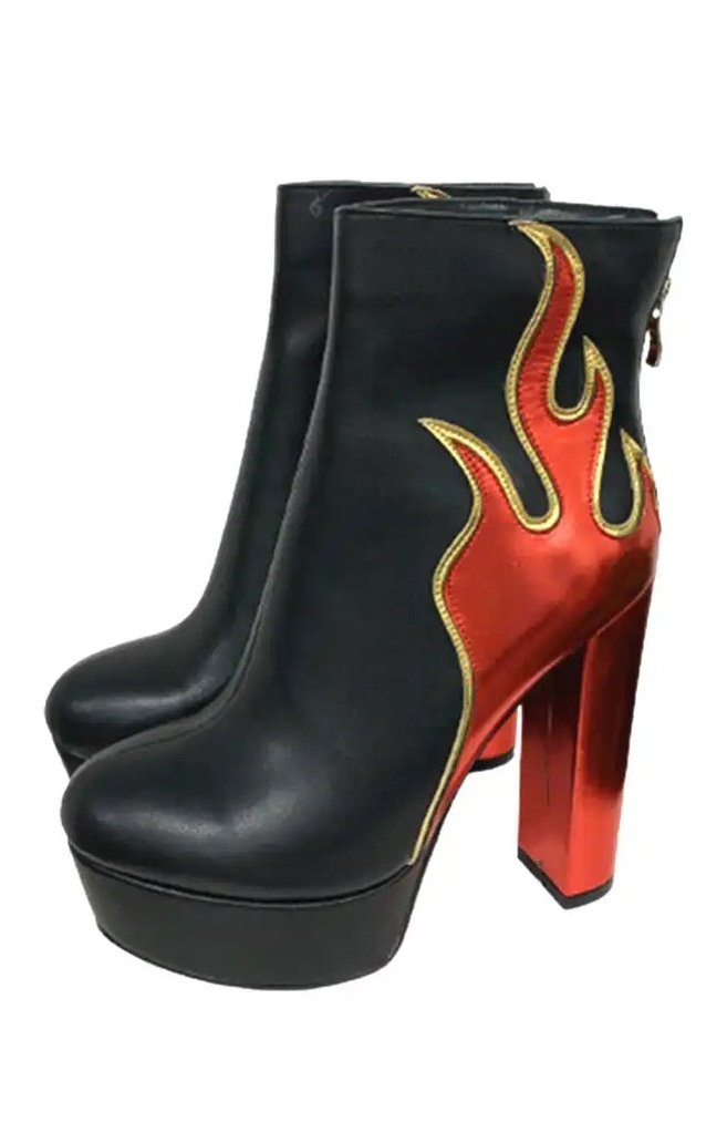 Platform Gothic Punk Fire  Boots (Many Colors)