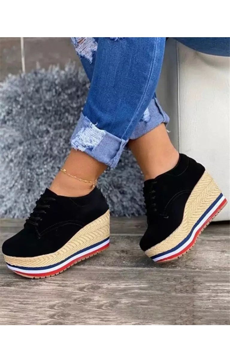 Lace Up Platform Women’s Sneakers Shoes (4 Colors)