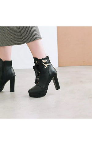 Women’s Chunky Lace Up Platform Ankle Boots (3 Colors)