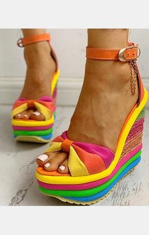 Women's Rainbow Platform Wedges Shoes  (2 Colors)