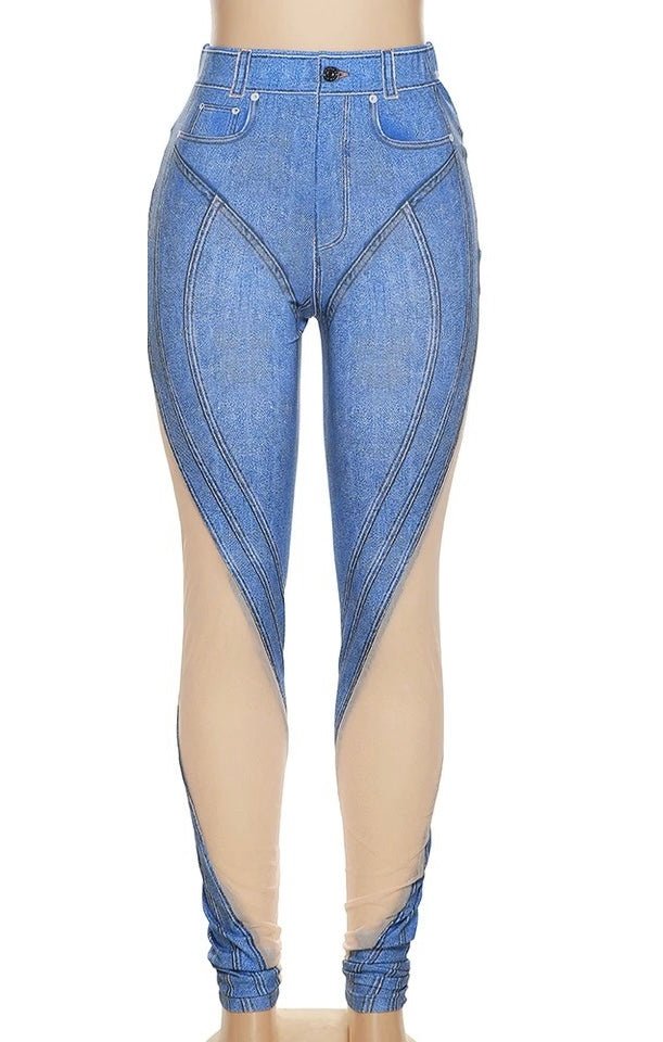 Sexy Patchwork Mesh See Through jeans (2 Colors)
