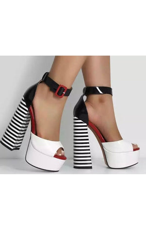 Peep Toe Platform Ankle Strap Sandals Heels