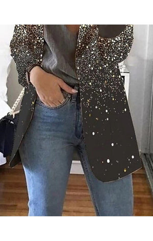 Sequin Glitter Long Sleeve Blazer