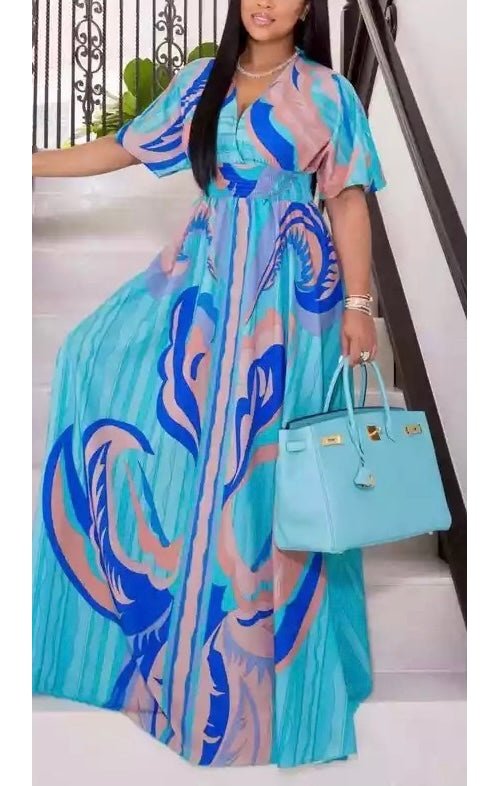 Colorful  Print  Flowy Dress (2 Colors)