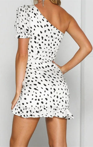 Polka Dot Ruffle Off the shoulder Dress (Sold Out)