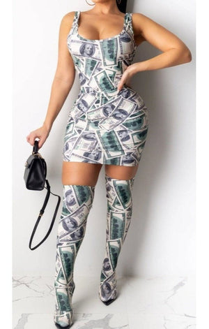 Getting to the money Dress with knee socks