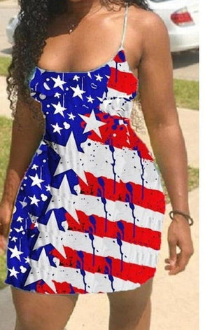 Flags Day Dress Short Straps