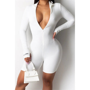 Zip-up sexy sport slim jumpsuit (TWO COLORS)