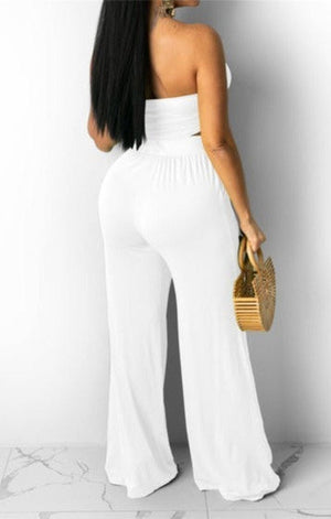 Spring Summer 6 colors fashion tube top with wide-leg pants sexy two-piece set