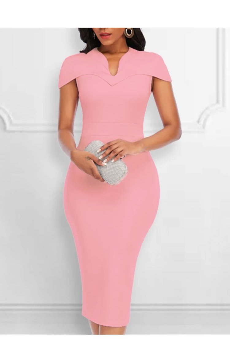 BodyCon Elegant Cape Shoulder Dress