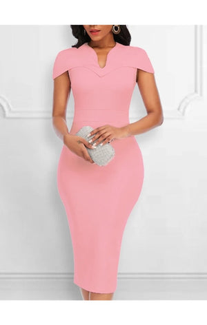 BodyCon Elegant Cape Shoulder Dress