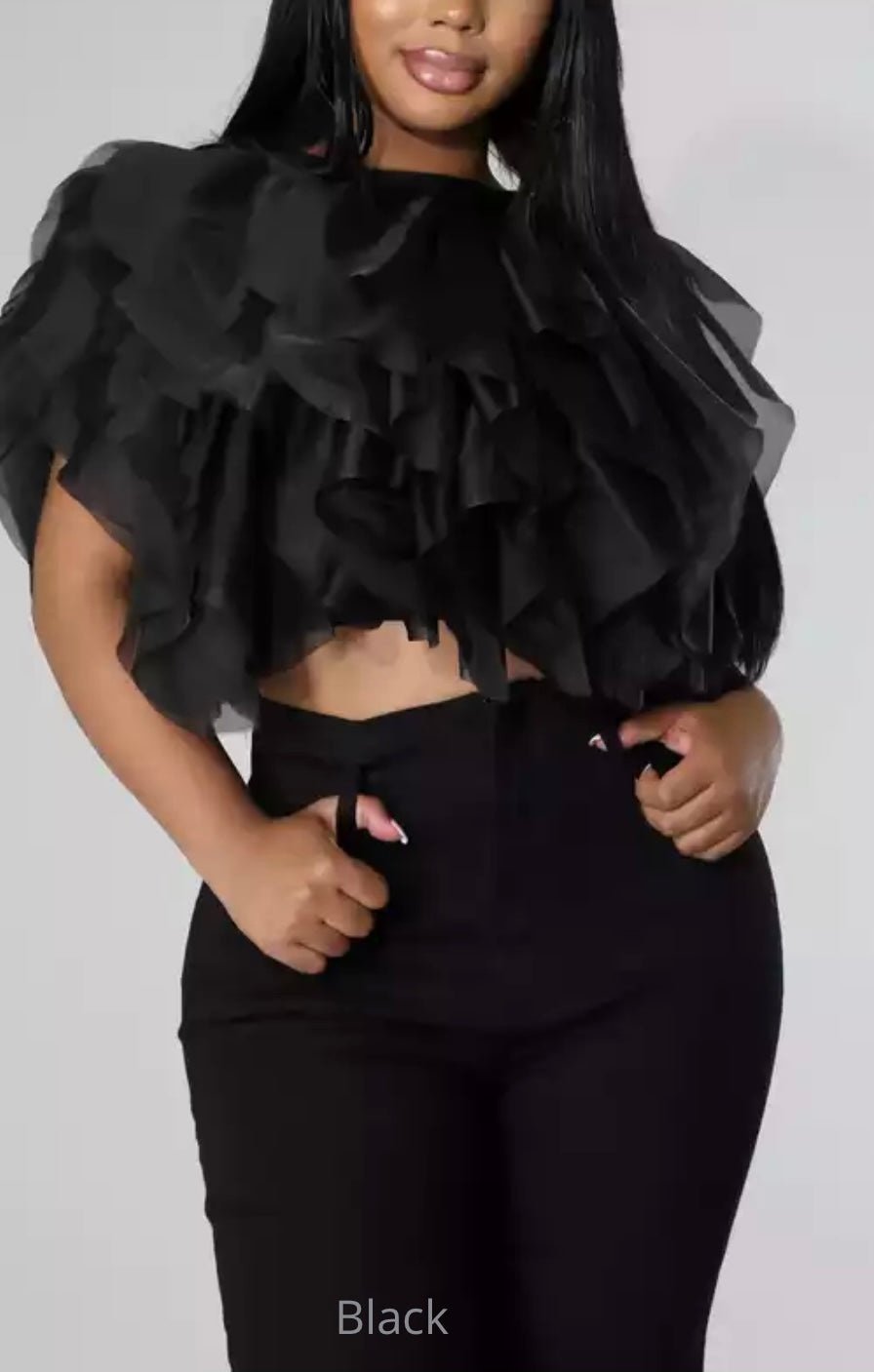 Puffy Ruffle Sexy Top Many Colors)
