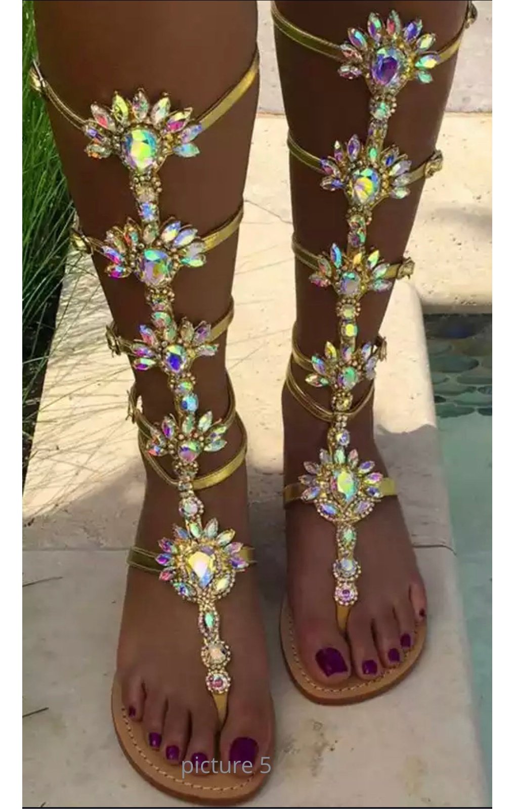 Gemstone Crystal Bling Rhinestone  Sandals (Many Sizes) (Many Colors)