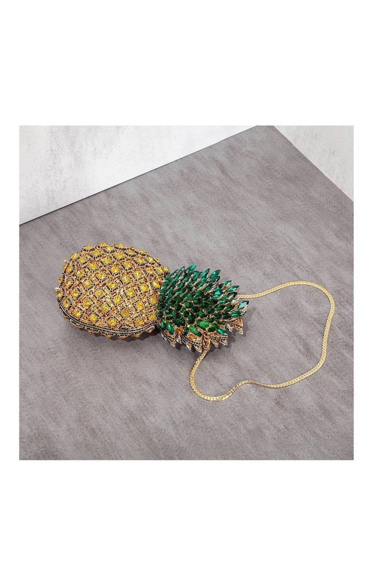 Pineapple rhinestone bag purse chain
