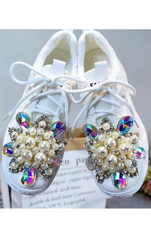 White Stones Bling Women’s Sneakers Shoes