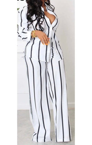 Striped Long Sleeve Pants Set (3 Colors)