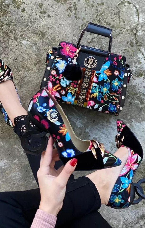 Matching floral heels Shoes And Bags Set (Sold Out)