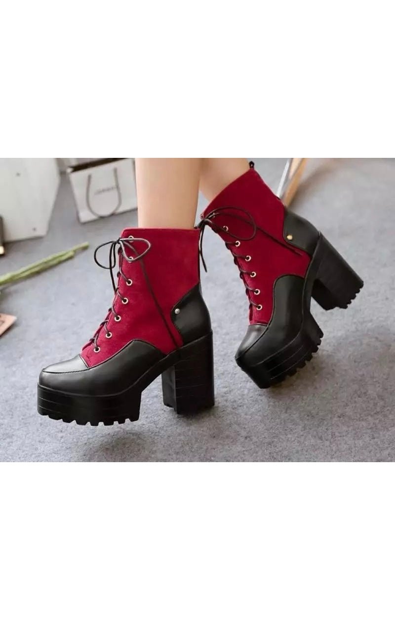 Platforms Ankle Boots Female Chunky Boots ( 3 Colors)