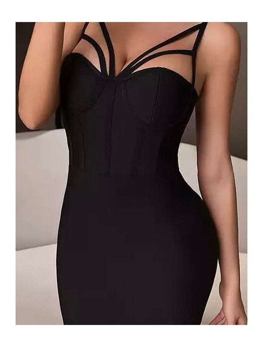 Black Strappy Sexy Bodycon Dress
