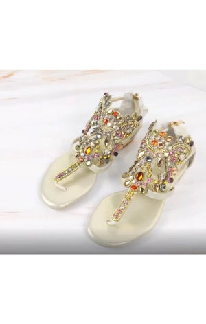Gemstone Crystal Bling Rhinestone  Sandals (2 Colors)