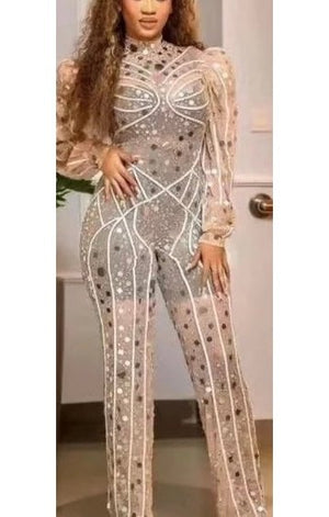 Bling Rhinestone Sexy Party Jumpsuit