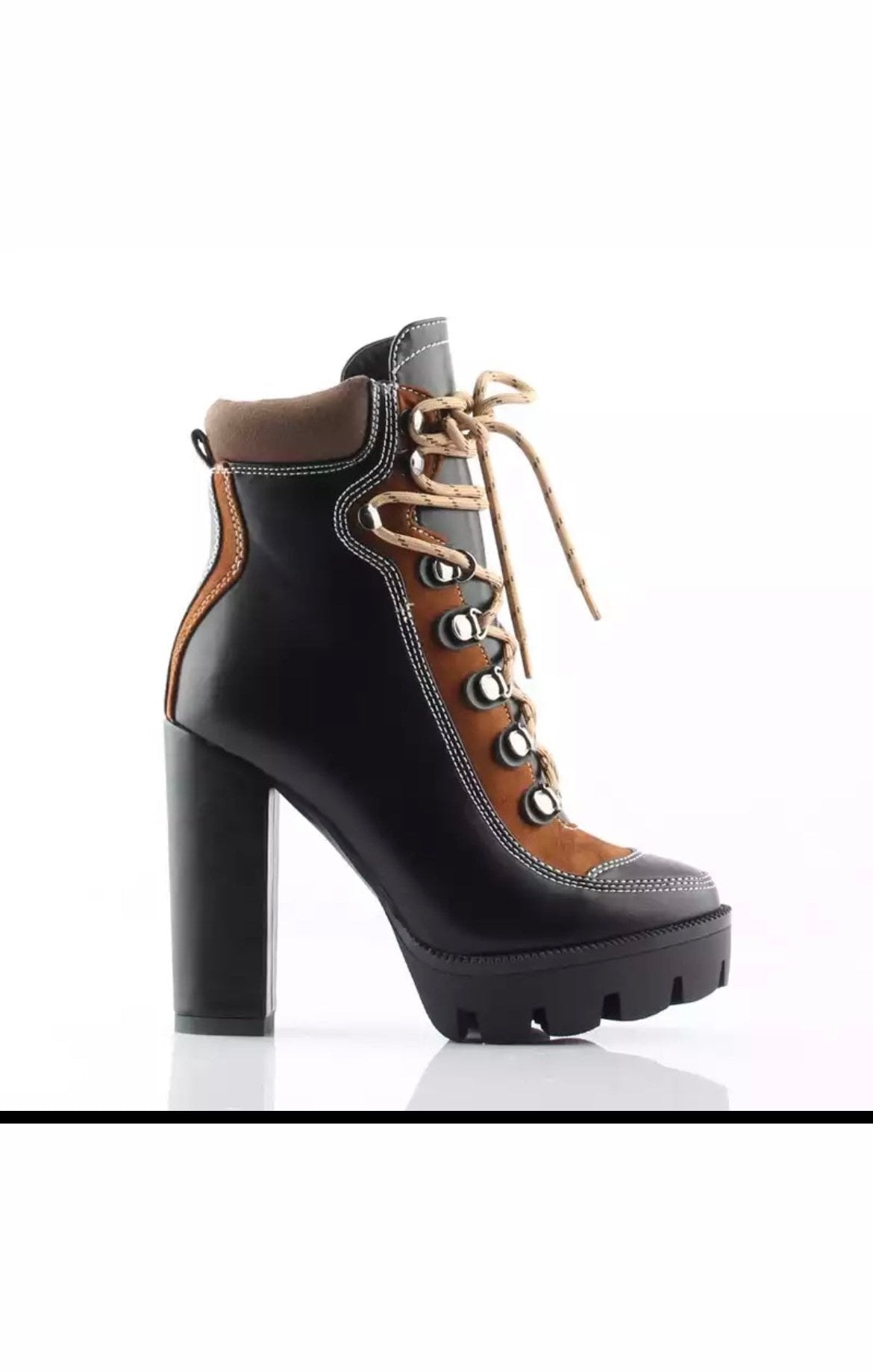 12cm Thick Heel Platform Lace Up Boots (3 Colors )