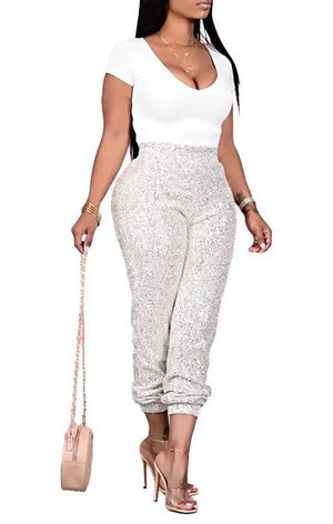 Stretch Glitter Sequin Pants (Many Colors)