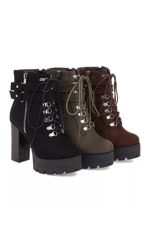 Winter Lace Up Ankle Boots (3 Colors) (Many Sizes)
