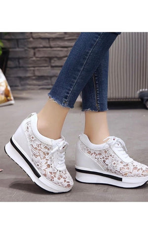 Lace Print Platform Women’s Sneakers Shoes (2 Colors)