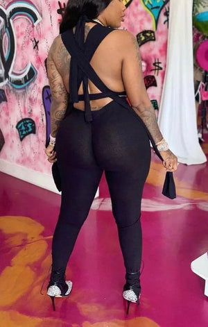 Sexy Black see through pants jumpsuit