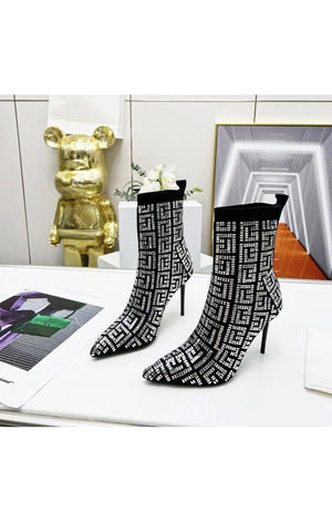Rhinestone sock Boots heels (2 Colors)
