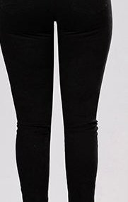Black Skinny Jeans - Rose Embellishments