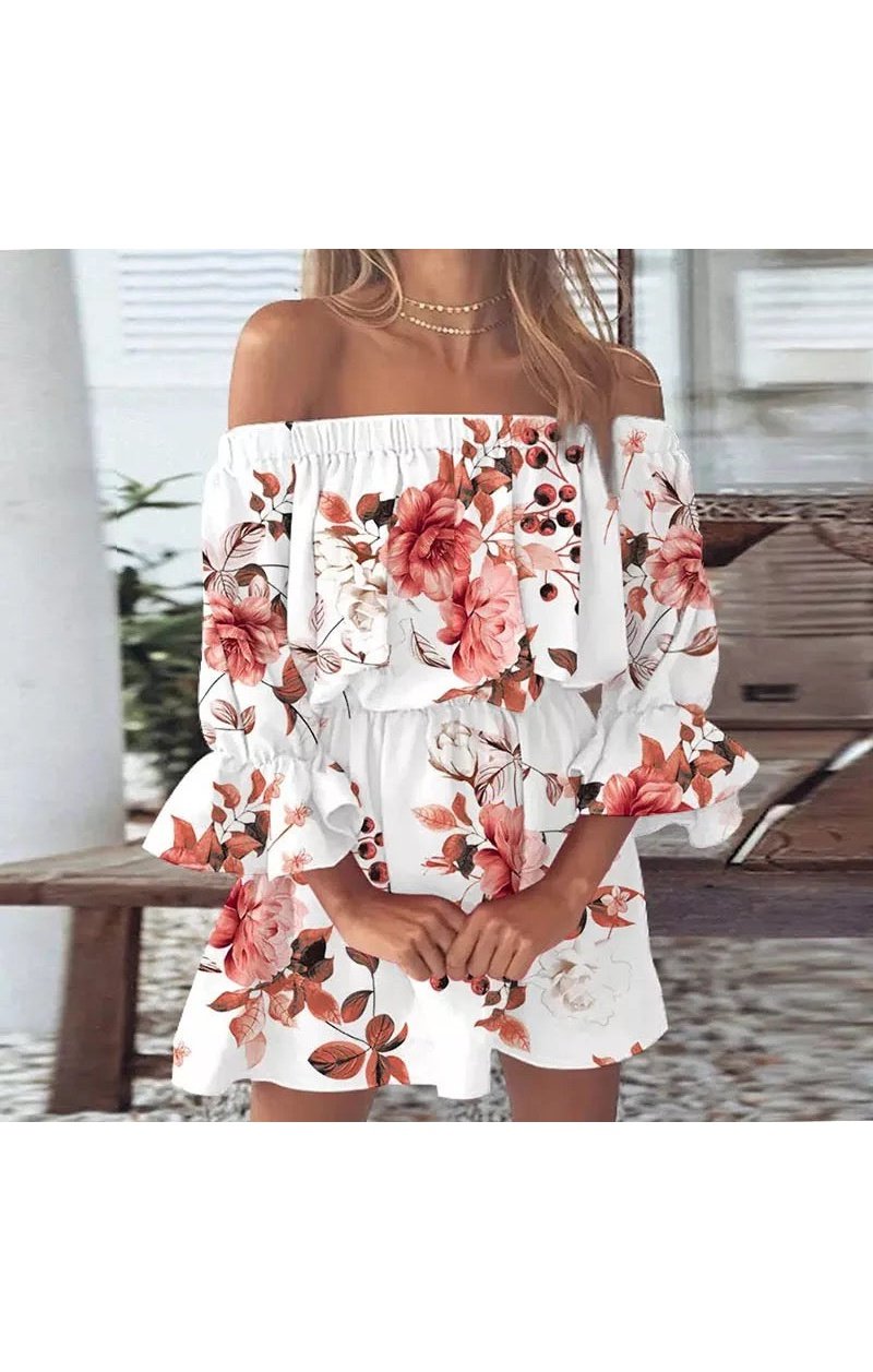 Print off the shoulder Top (Many Colors) (Many Sizes)