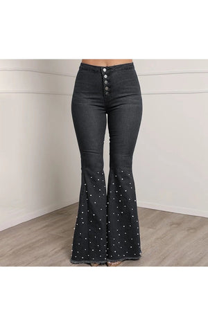 Beaded Wide leg Jeans (3 Colors)