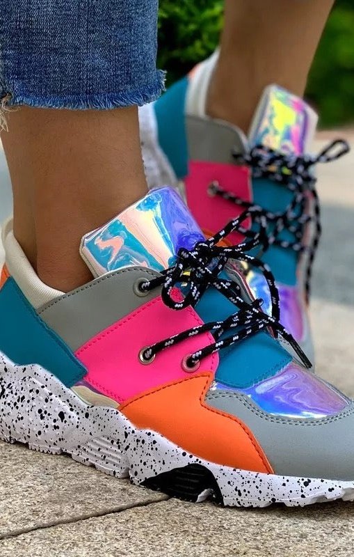 Women’s Lace up Multicolored Sneakers (Many Colors)