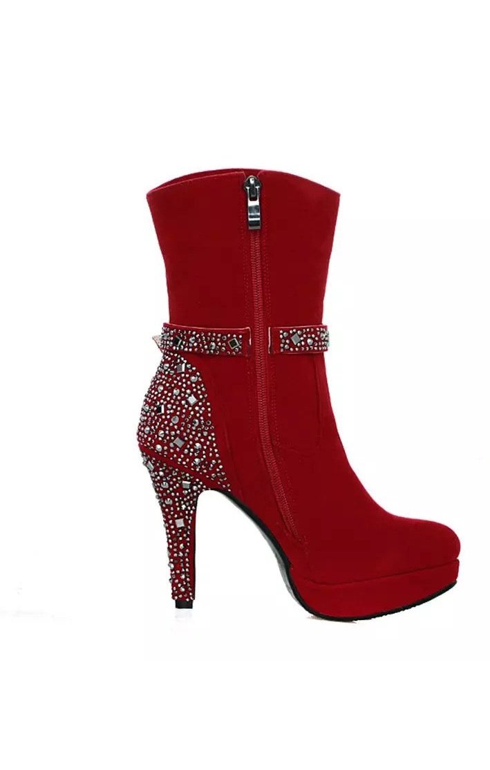 Bling Ankle Boots Buckle Shoes (2 Colors)