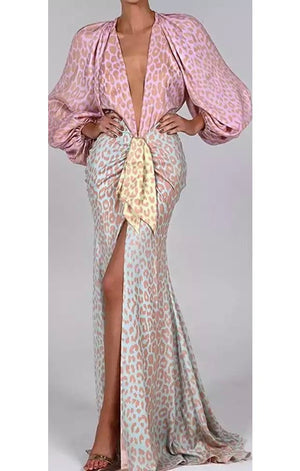 Elegant Slit V Neck Dress ( 2 Colors)