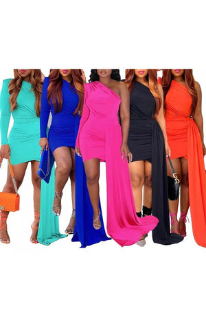 One Shoulder Party Dress (Many Colors)