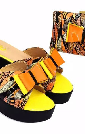 High Heels Sandals and Matching Bag Set (4 Colors)