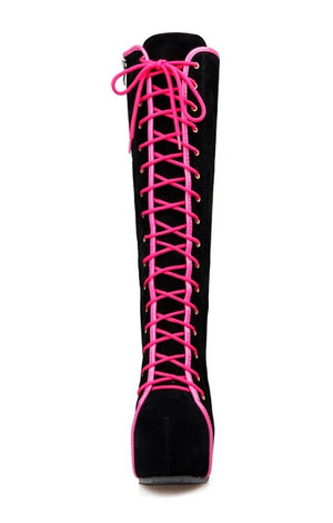 Mid Calf  Platform lace up Boots (2 Colors)