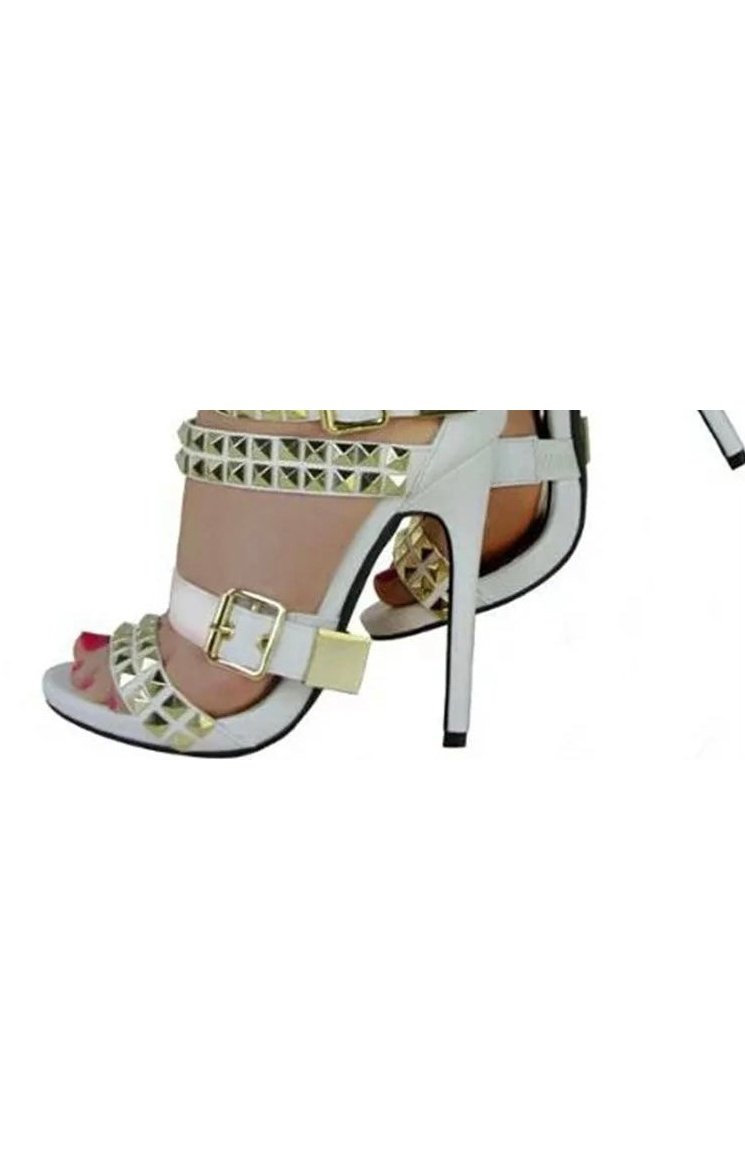 Buckle Gold Rivet stiletto heels Gladiator sandals  Ladies open toe shoes