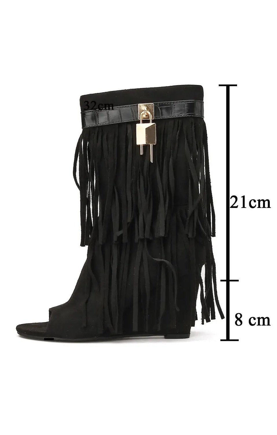 Fringe Ankle Sandals with Lock  Ladies Boots shoes (3 Colors)