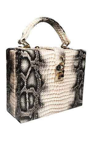 Snake Small Square PU Evening Clutch ( 2 Colors)